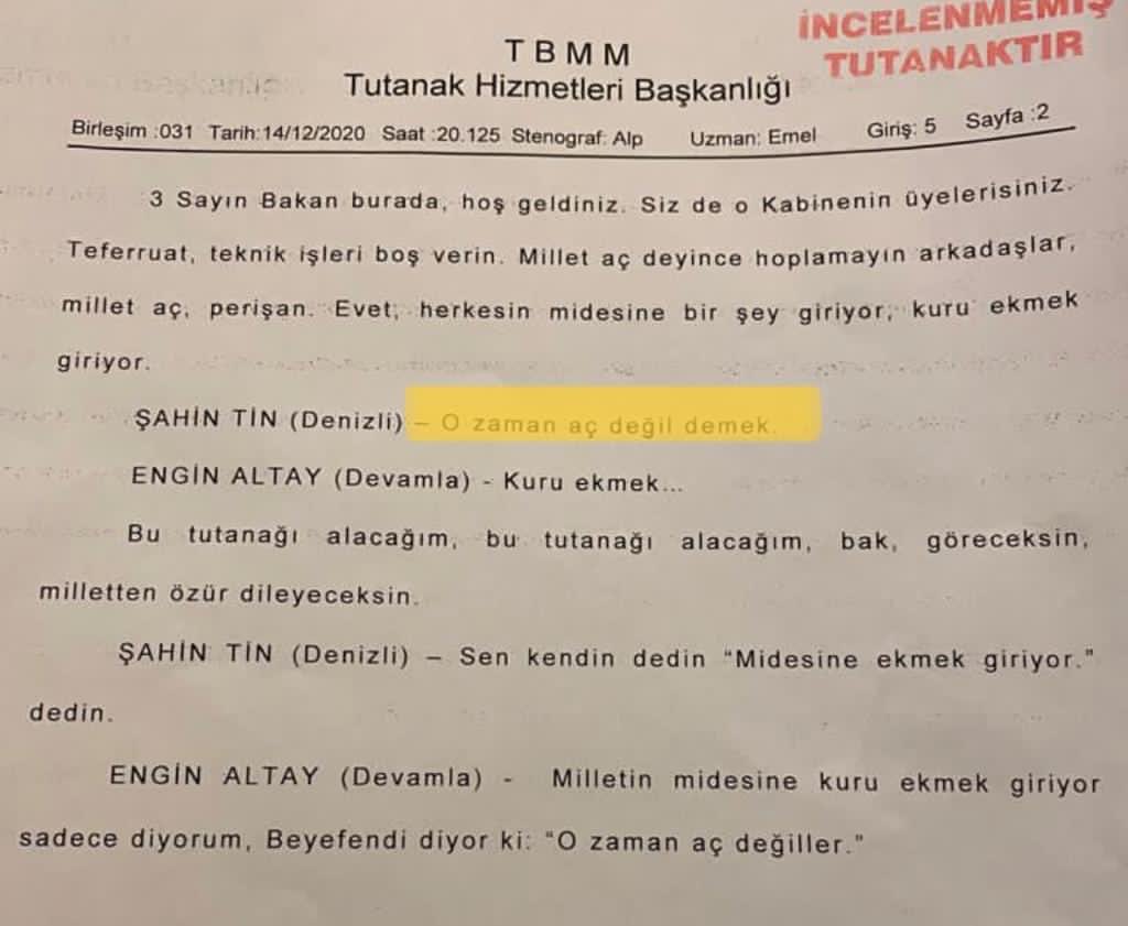 "vatandaşa kuru ekmek yeter" anlamına gelen bu sözü kullanabilen, milletin derdini umursamayan ve adeta dalga geçen bu vekili de yazın bir kenara.

<a href="/sahin_tin/">Şahin TİN</a> gibilerin umurunda bile değilsiniz. Tek dertleri iktidarlarını ve saltanatlarını sürdürebilmek.
