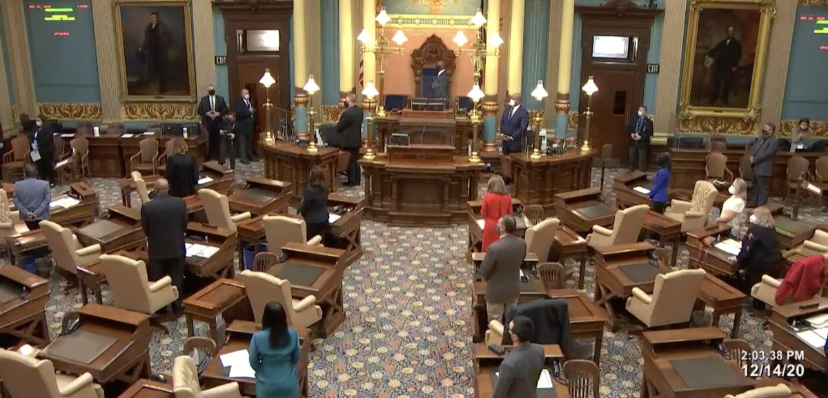 MICHIGAN has just convened its elector ceremony. This is where the only drama of the day has really centered, though still no expectation that the ceremony itself will be disrupted.