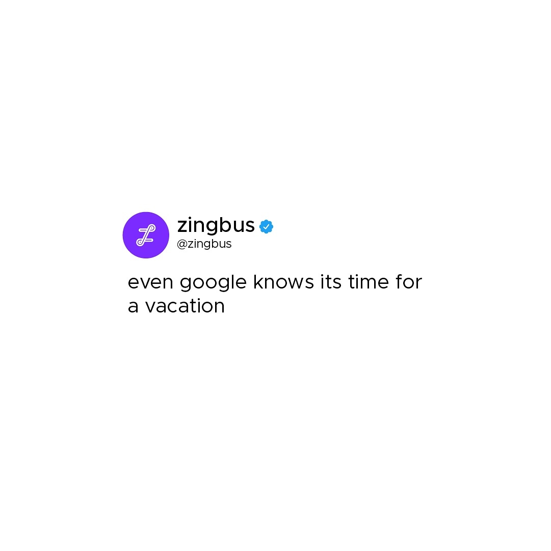 zingbus's tweet photo. Even google realized, you need a rest too!
Book you tickets now.
"Use the code RIDE50 and get 50% off upto Rs 200"
Website - https://t.co/VWJTpc5mut
#zingbus #googlesearch #google #needabreak #googledown #takeabreak #techtuesday #googleserverdown #Humhainrahisurakshake https://t.co/RUL0t4hqcJ