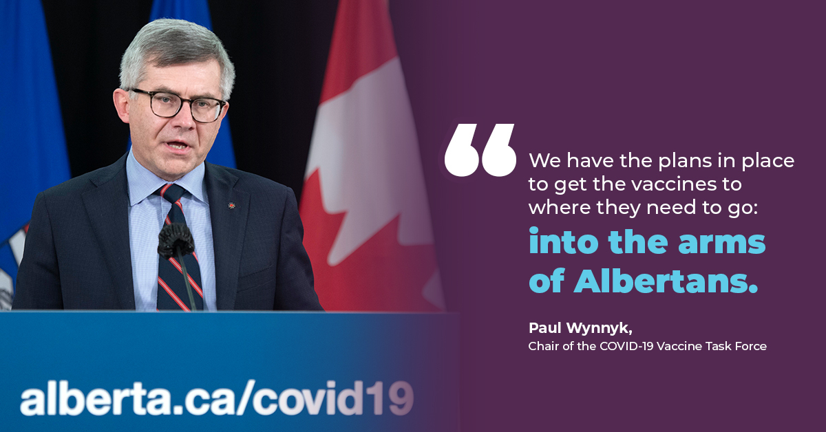 This is just the start. We expect to continue receiving more vaccine doses, which will go towards Albertans targeted in Phase 1: LTC and DSL residents and staff, seniors age 75+, on-reserve First Nations individuals over age 65, and critical health-care workers. 5/6