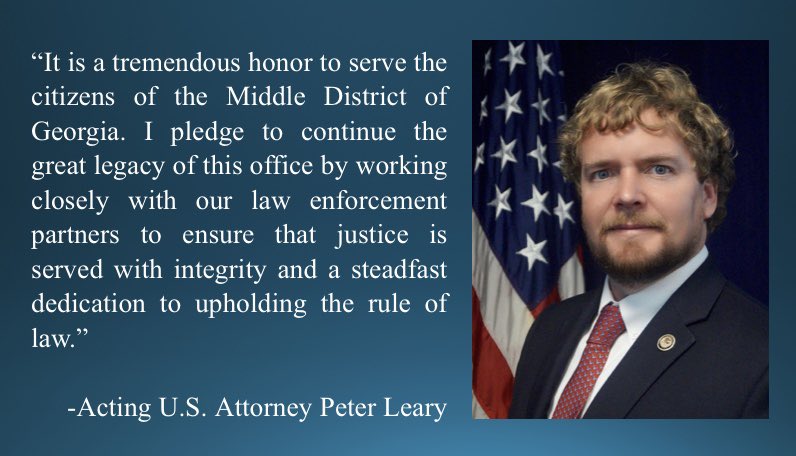 Peter D. Leary is named the Acting U.S. Attorney for the Middle District of Georgia. justice.gov/usao-mdga/pr/p…