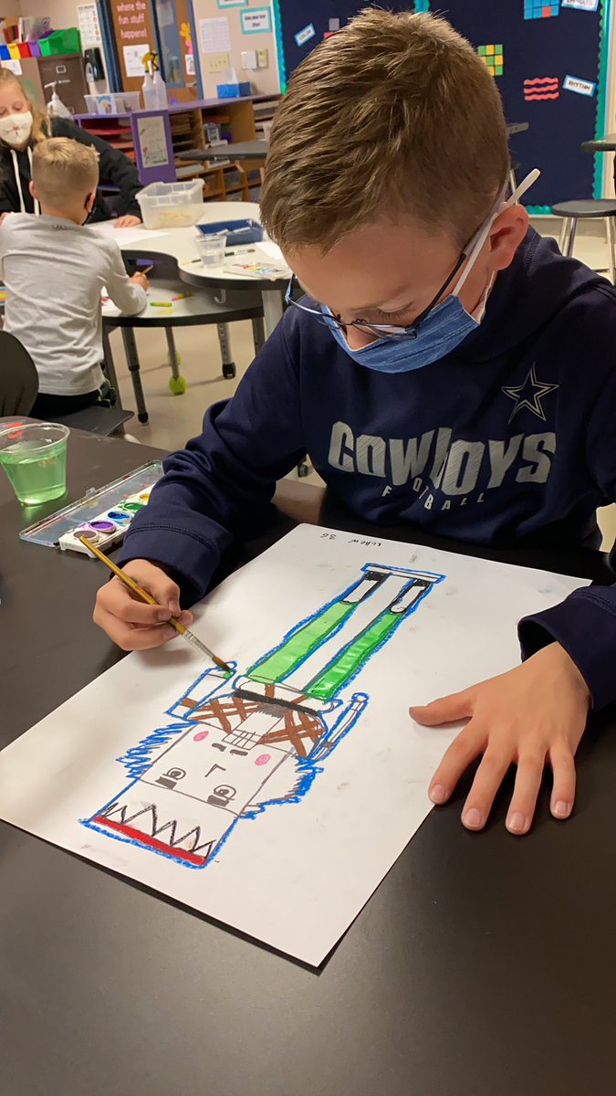 We are loving our winter mini lessons in art this wee! 3rd grade is rockin’ their nutcracker project! 🤗❤️ <a href="/JustinJags/">Justin Elementary</a> <a href="/NISDFineArts/">NISD Fine Arts</a> #ilovemyjob