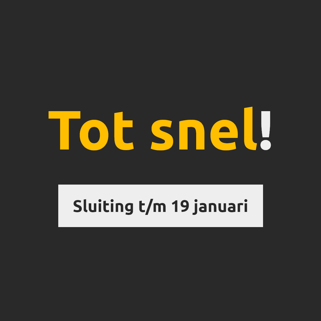 Helaas hebben we melding gekregen dat ook wij de deuren moeten sluiten tot 19 januari. Gelukkig kan je ons nog steeds bereiken via onze klantenservice. Heb je bij ons geboekt voor deze periode? Één van onze collega’s neemt contact met je op om je afspraak wijzigen. Tot snel!