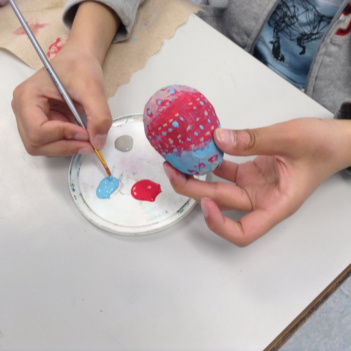 Ms_C_Dickson's tweet photo. Gr 5 Fine Arts: Ms. O's class finished detailing their shaker eggs today. We practiced a quick version of "Jingle Bells" using only homemade percussion instruments! #Edgemontstrong @EdgemontCBE https://t.co/IdcQH8SKFQ