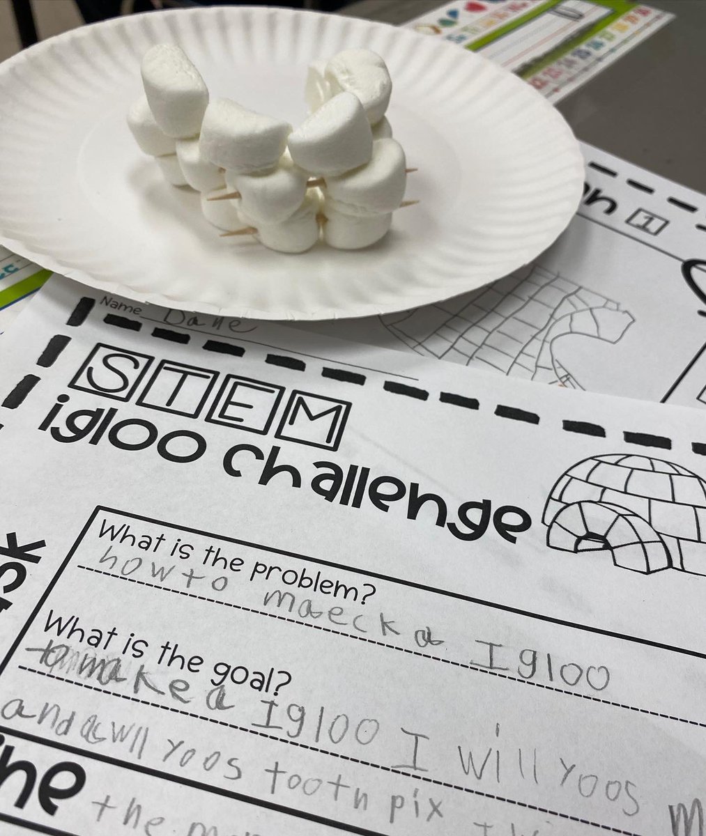 HolySoulsSchool's tweet photo. We may not have snow here in central Arkansas, but that doesn’t stop the wintry fun!

Ms. Castle’s first graders practiced design process by building igloos out of marshmallows and toothpicks. Yum!

#stemeducation https://t.co/6hQibQxcAR