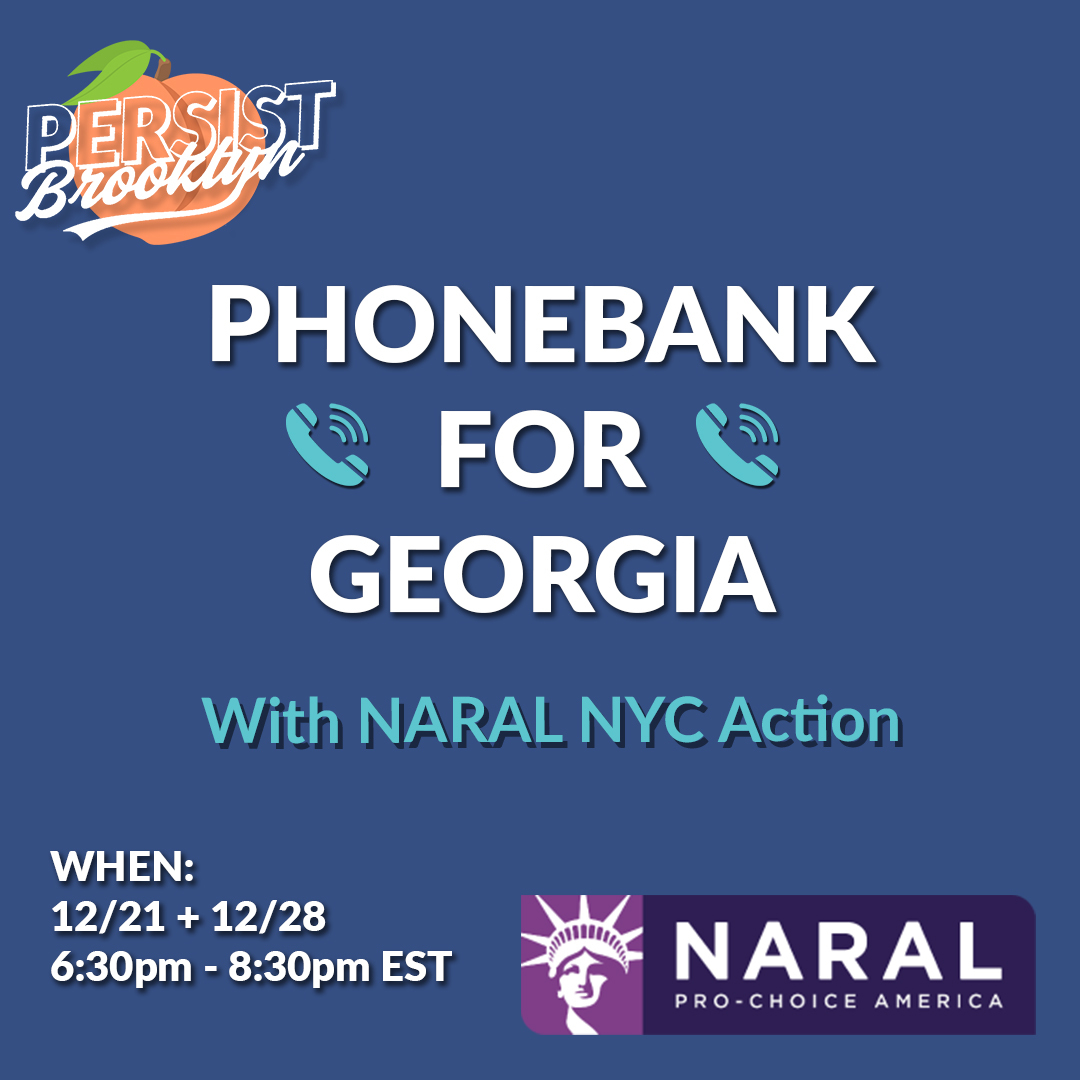 Join us for TWO phone banks into Georgia to support <a href="/ReverendWarnock/">Reverend Raphael Warnock</a>, <a href="/ossoff/">Jon Ossoff</a>, and reproductive rights with our friends at <a href="/PROCHOICENYC/">NARAL NYC Action</a>.  Training will be provided; no experience necessary! #FlipTheSenate   

12/21 6:30-8:30pm ET
12/28 6:30-8:30pm ET

mobilize.us/naral/event/36…