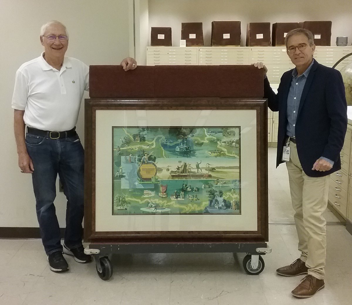 NewProjections's tweet photo. @mgwsamericas @librarycongress  Recent podcast featured the diligence of 1 employee, but also the generous donation &amp; effort of 1 company. THANKS to Manroland/Goss for putting the original Everett Henry paintings at Library of Congress.  American heritage is richer for your gift https://t.co/JvpeS9Y3cK