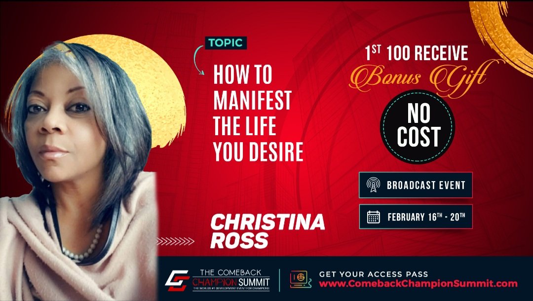 CRoss3210's tweet photo. Be my guest at The World’s #1 VIRTUAL 5-DAY SUMMIT for The Development of Champions: https://t.co/W2mbKTFcly 
#ComebackChampionSummit #TodayIsMyJanuary1st 
@iamChebrown https://t.co/nakKmSyDFt