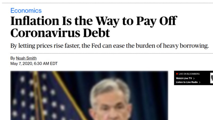 11/ “To keep the system running, monetary policy all around the world has target inflation rates.. inflation makes debt easier to pay back because you’re paying yesterday, when dollars cost more, with money from tomorrow, when dollars are worth less.”