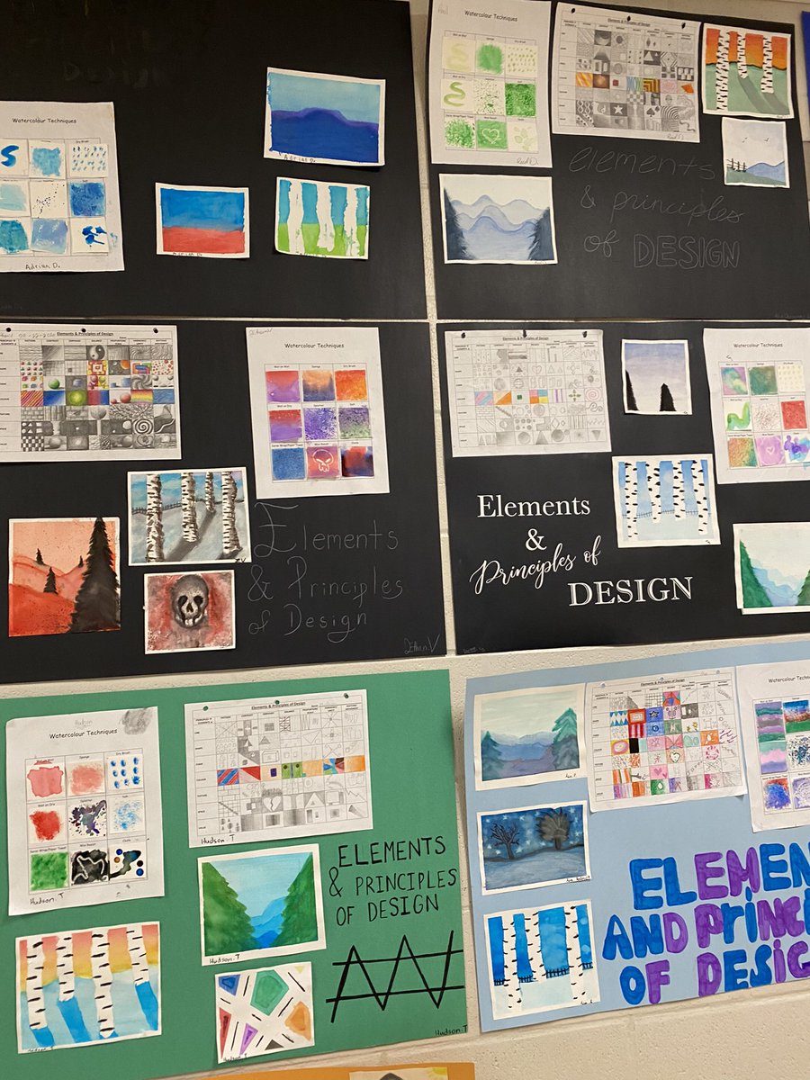 HewittsCreek's tweet photo. Grade 8โs showing off their Elements and Principles of Design. Nice work @MrDFarrโs class! #HurricanesFly https://t.co/Xpr5rPjFQp