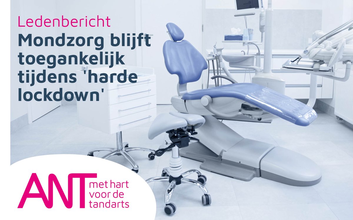 Medische contactberoepen, zoals in de mondzorg, kunnen de komende tijd zorg blijven leveren en hoeven niet te sluiten. Dit heeft minister-president Rutte gezegd tijdens zijn toespraak over de 'harde lockdown'.
ant-tandartsen.nl/actueel/nieuws…