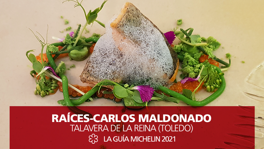 Novedad 1 #EstrellasMichelin #GuiaMichelin2021: #Raíces de <a href="/carlosmchef3/">Carlos Maldonado</a>, en #TalaveradelaReina. La cocina creativa, con un punto provocador, de este chef mediático, ensalza con gran respeto los productos locales y de proximidad. #MICHELINSTAR21 #guiamichelinespt