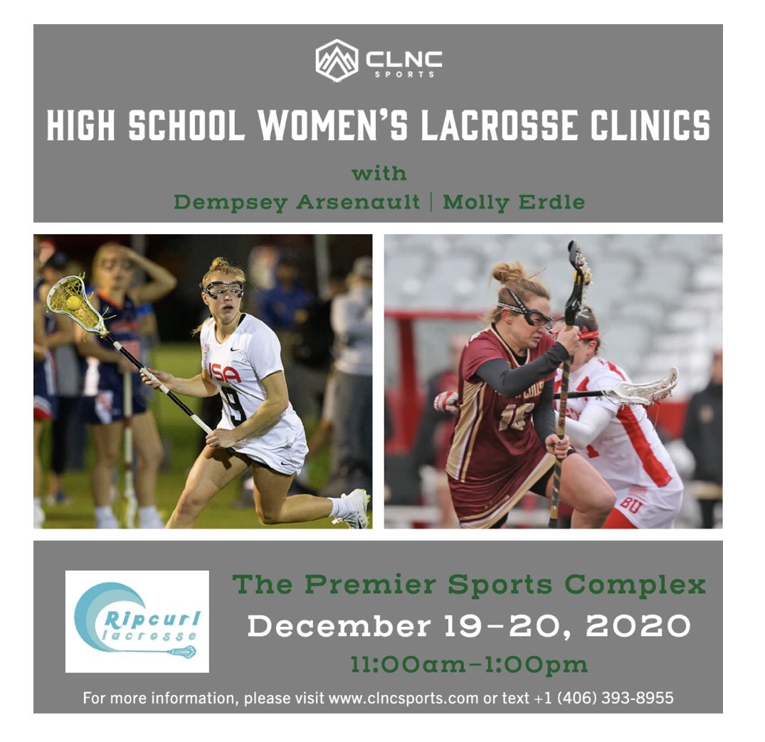 MollyErdle's tweet photo. @LaxManiaxSW @LAX_LAF CLNC sports is hosting a lacrosse clinic in Tampa this weekend for both Youth and High School with Team USA/WPLL MVP/Boston College Midfielder Dempsey Arsenault. We would love to have your players join us! https://t.co/j1e7wplytt