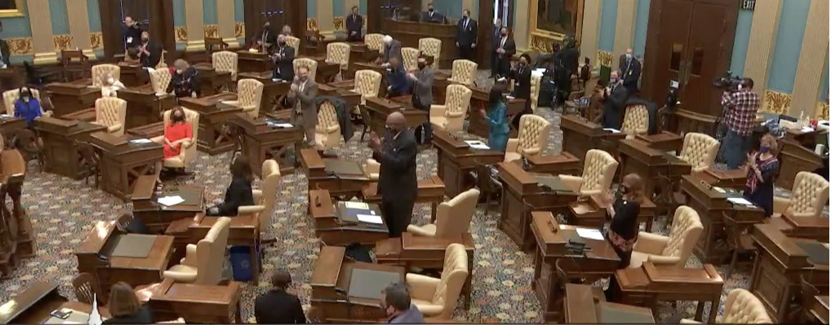 MICHIGAN has cast its 16 votes for Biden. No disruptions or drama. Voting now underway for Harris as VP.