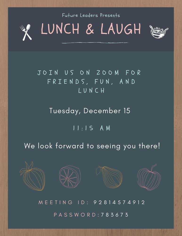 Come join us for lunch tomorrow!!