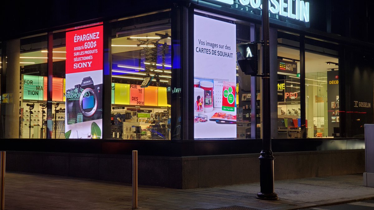 NummaxDisplay's tweet photo. 📸 Nummax latest installation at Gosselin Photo in Montréal. 4mm #led window displays 5500 nits brightness 💡and 7 Square meters.  #business #marketing #store #retail #photos #montreal #canada #signage #shopsmallbusiness https://t.co/cyzUs7PSy3
