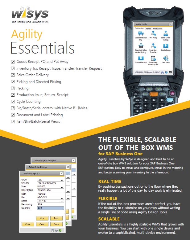 Your time is money, and wasted time ends up costing business owners in lots of ways. One place labor hours add up is with #inventorymanagement tasks. Improve <a href="/SAPBusinessOne/">SAP Business One</a> processes with real-time, flexible, scalable #WMS with <a href="/WiSys/">WiSys</a> Agility Essentials. bit.ly/36jsj6f
