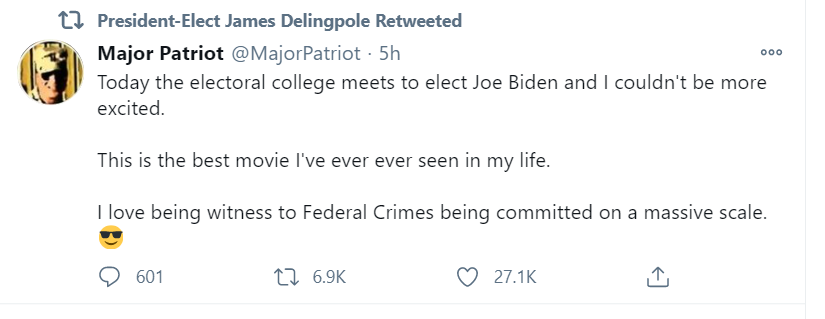 A willingness to accept the result on Jan 20th may be the election 2020 issue on which James Delingpole outflanks Maajid Nawaz. (Though Delingpole appears ever more confident of Trump being inaugurated, so may not be considering the hypothesis of Presiden Biden at all)