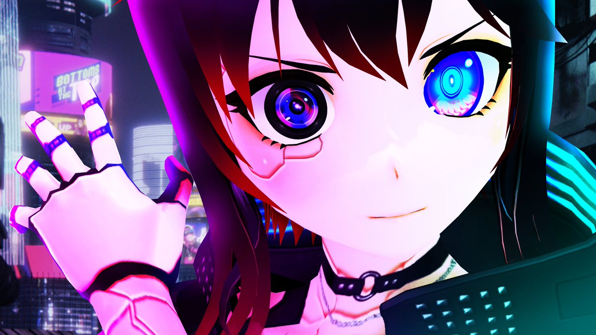 十ナナメ 男の娘vtuber サイバーパンク77やる前からサイバネ義手義足やってみたくて素材とテクスチャ集めてた 動画作る時のサムネできたね 長いから動画にするかはわからんけど Vroid 十ナナメ