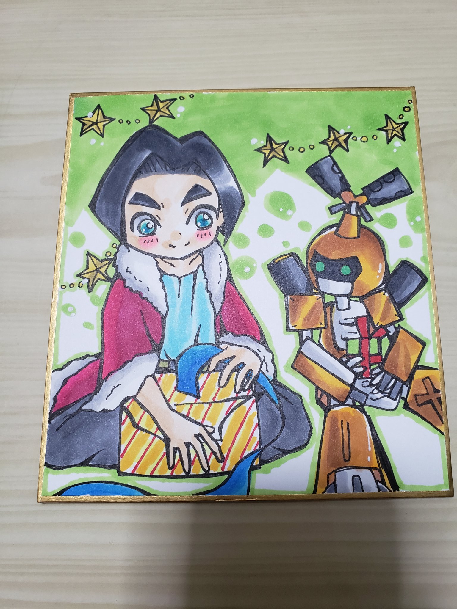 ありさわまじょこ 透明水彩練習中 私にも無邪気なアガタヒカルは描けた 多分メタビーのプレゼントはダービーボール メダロット メダロットs アガタヒカル メタビー T Co N9fiwdqy7s Twitter