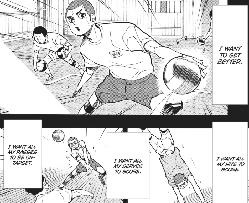 Hirugami starts working excessively hard and it's reflected in his mental state. His first mantra is "I want...", to "Don't" to "As long as I/ I have to." More and more restrictive as time passes. Poor kid does not even realize he's depressed as he no longer cares about food even