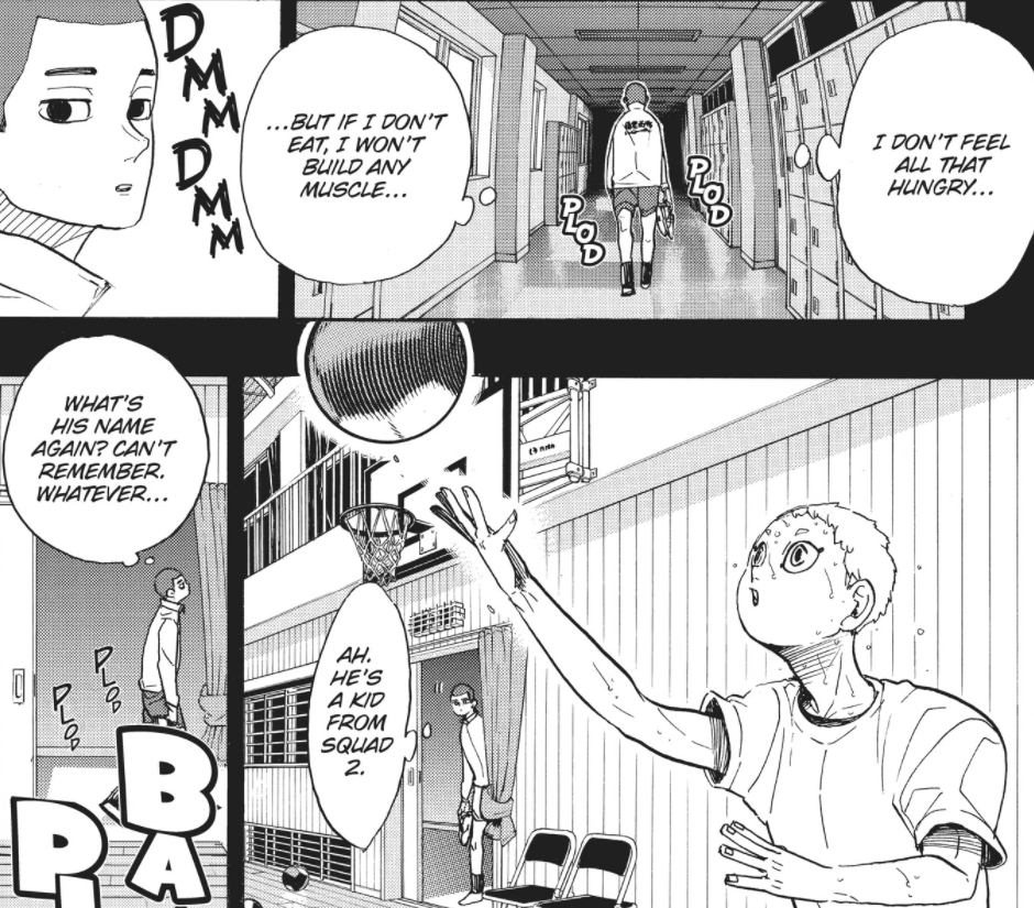 Hirugami is so absorbed in this state that he doesn't feel connected to his teammates as all, perceiving them as hindrances even though he knows it's wrong, not even knowing Hoshiumi's name, self-blame, and fear of letting people out-do him. He's alone. He only blames himself