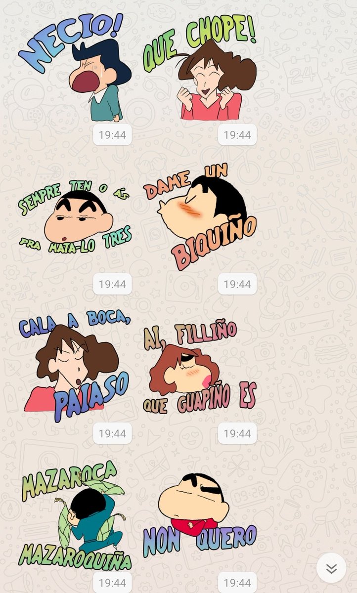 beouvella's tweet image. Teño o mellor pack de stikers da historia? Teño. #sinchan #sinchanengalego
