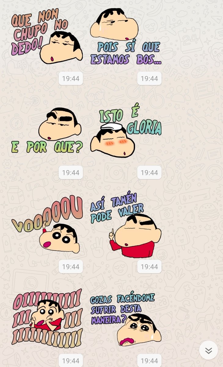 beouvella's tweet image. Teño o mellor pack de stikers da historia? Teño. #sinchan #sinchanengalego