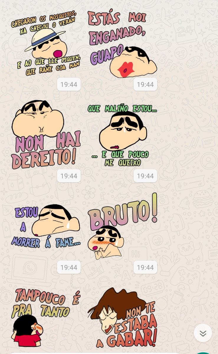 beouvella's tweet image. Teño o mellor pack de stikers da historia? Teño. #sinchan #sinchanengalego