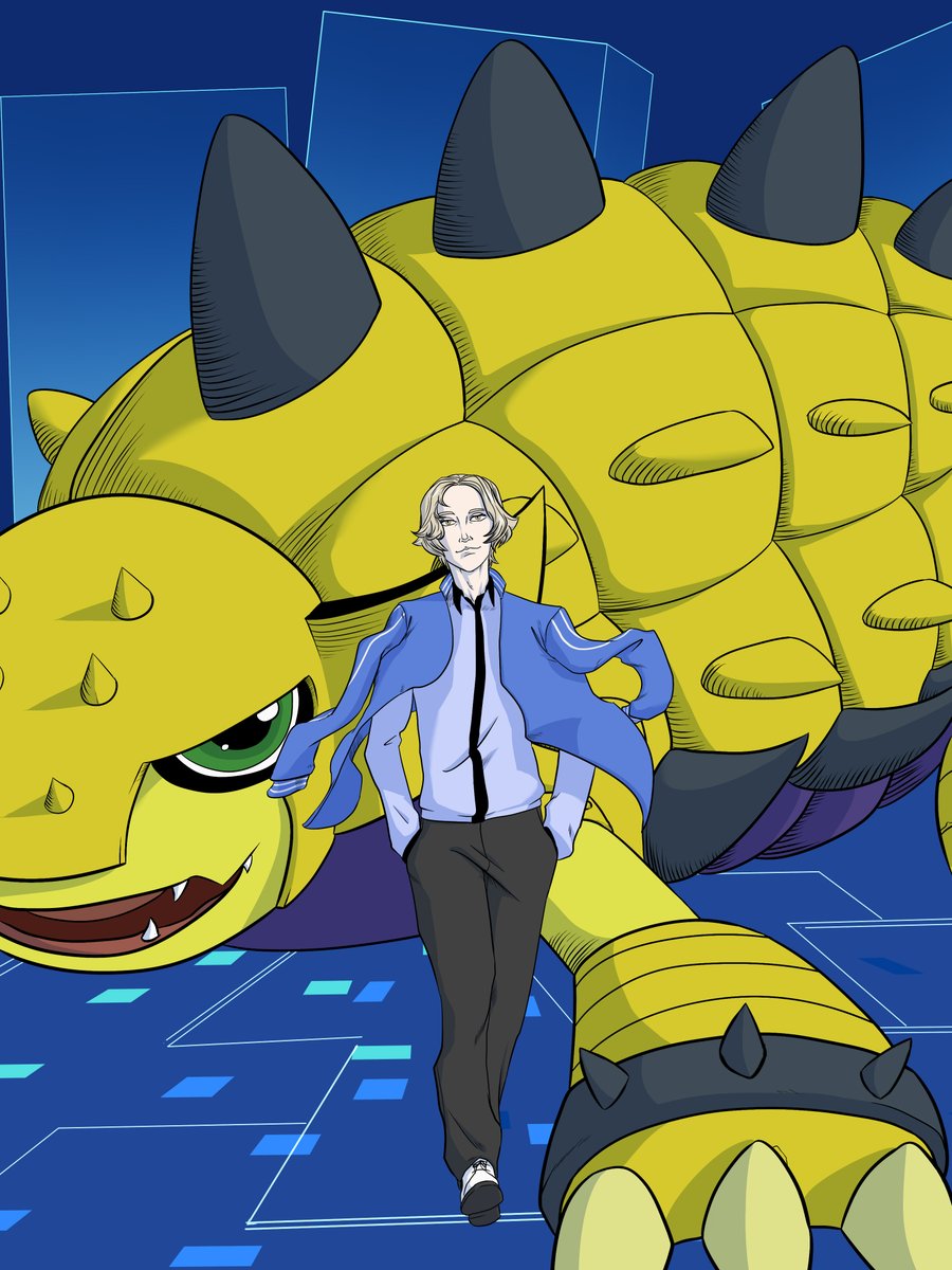 GinjeetX's tweet image. A quick one celebrating #HackersMemory 3rd anniversary, here it is one of my favorite characters, #ChitoseImai, and his partner #Ankylomon.

The MarinChimairamon one is coming soon

#Digimon #DigimonStory #CyberSleuth #DigitalMonsters #CyberSleuthHackersMemory @habumon