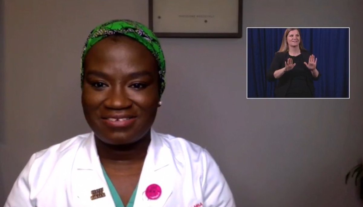GovMikeDeWine's tweet photo. Live now on https://t.co/90BcIYqI19: Dr. Mercy Dickson, one of the first vaccine recipients at @OSUWexMed.  She is a third-year emergency room resident. https://t.co/P15cTAjuyU