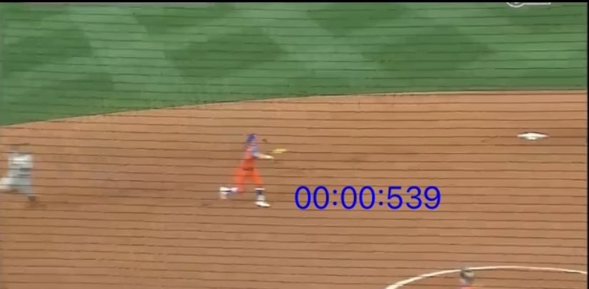 Transition time = 0.539 sec. Ball flight = 0.72. The ball is released ≈60ft from where 1B gloves it. The ball is released at 60mph to get there in 0.72 sec.4/