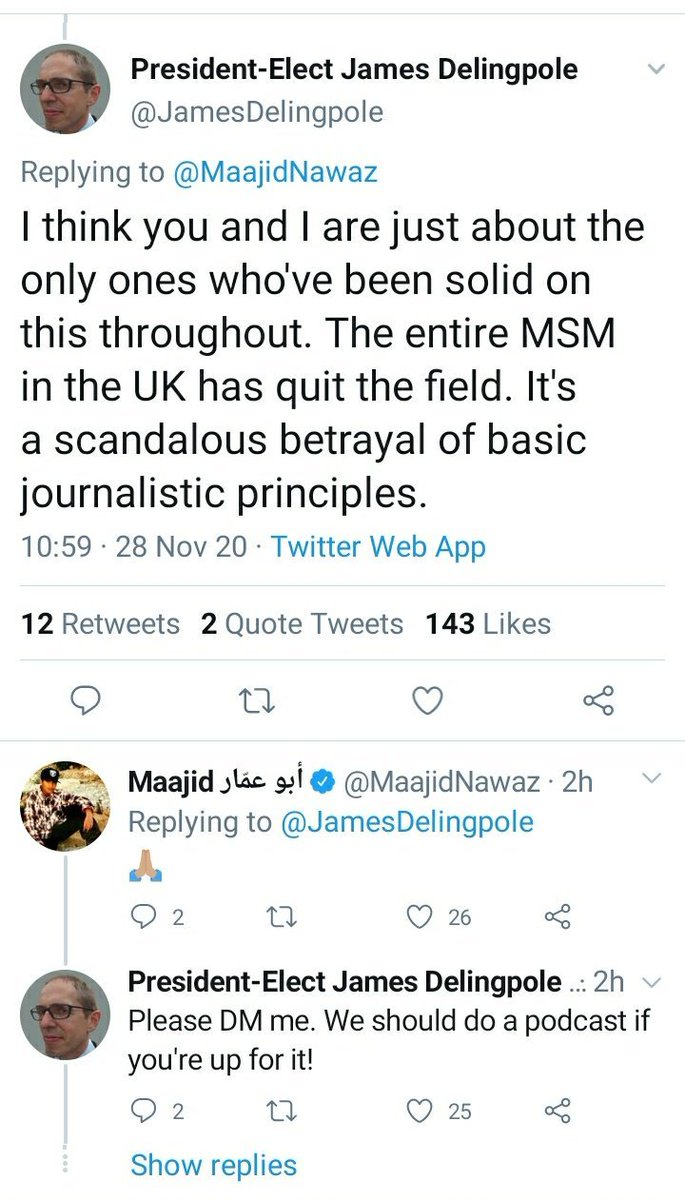 So I feel really a bit torn now.- this thread is about challenging the conspiracies, not amplifying them.- but this Delingpole/Nawaz podcast would be quite a *special* occasion, would it not?