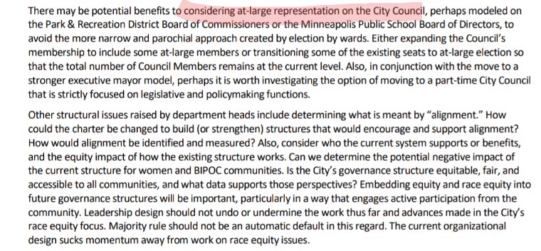 At large representation is a racial equity disaster. Diverting political power away from BIPOC residents and giving it to far South/Southwest Minneapolis.