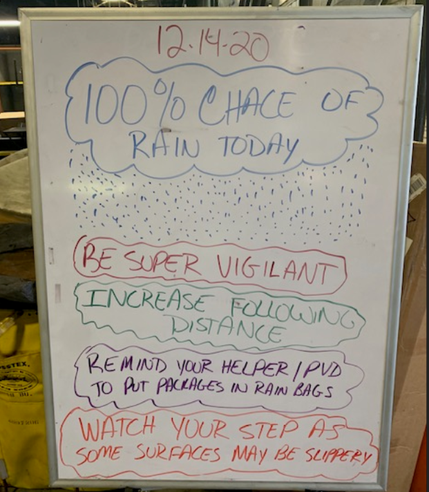 UPSColumbiaSC's tweet photo. Charlie Ellinger and the Columbia West 2912 team greeting the drivers with the forecast and a few tips to get the week started. #UPS https://t.co/TzC24UtqQg