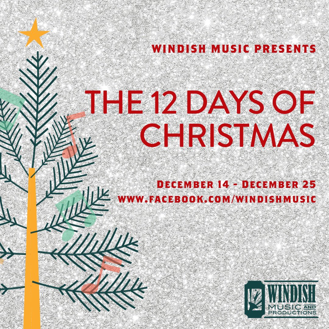 Starting today, for the next 12 days, we will be featuring incredible artists from around the globe performing holiday classics. Be sure to visit our Facebook, Instagram, &amp; Twitter pages for multiple performances daily. Come Make a joyful noise with us!  #windishmusic #livemusic