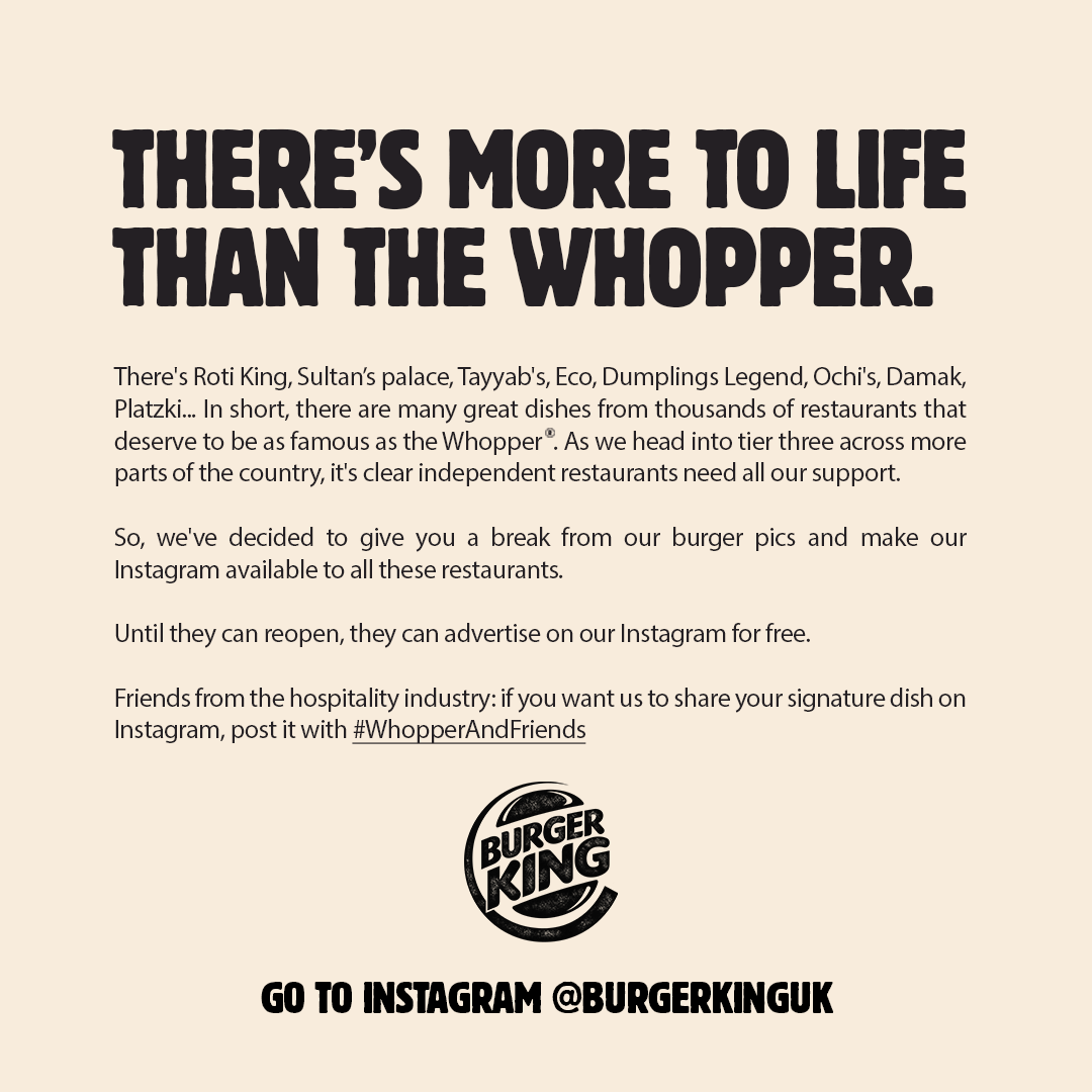 BurgerKingUK's tweet image. They need you more than ever!