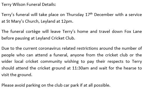 Terry Wilson Funeral Details