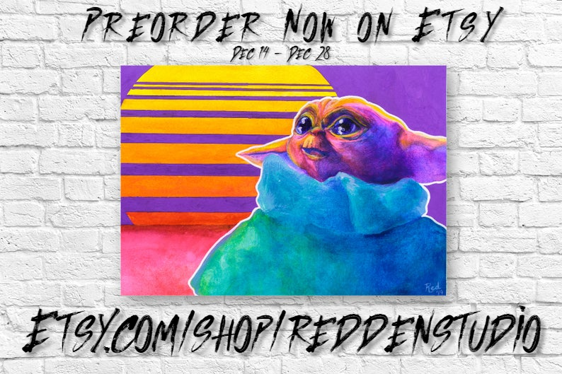 RedOFlanneryHa1's tweet photo. December has been crazy so far! Thankfully I'm all settled into my new home and ready for some more art! Got another preorder on bigger art prints going on right now <3 #BabyYoda #Grogu #MandoMonday #fanart https://t.co/a3jWSy8Fhh https://t.co/13dpJn7sZm