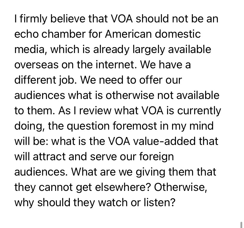 Reilly obliquely addresses controversy stirred by past stances against Muslims and gay marriage:“Over the years, I have written hundreds of articles and a number of books and monographs on a wide array of subjects. They are irrelevant to my duties as VOA Director.”Statement:
