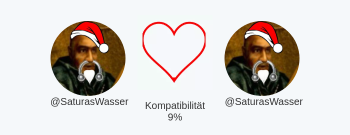 Meine Liebesverträglichkeit mit <a href="/SaturasWasser/">Saturas der Hasentyp</a> ist 9%

Berechnet mit clockurl.co/key/lovecalcul…

⠀