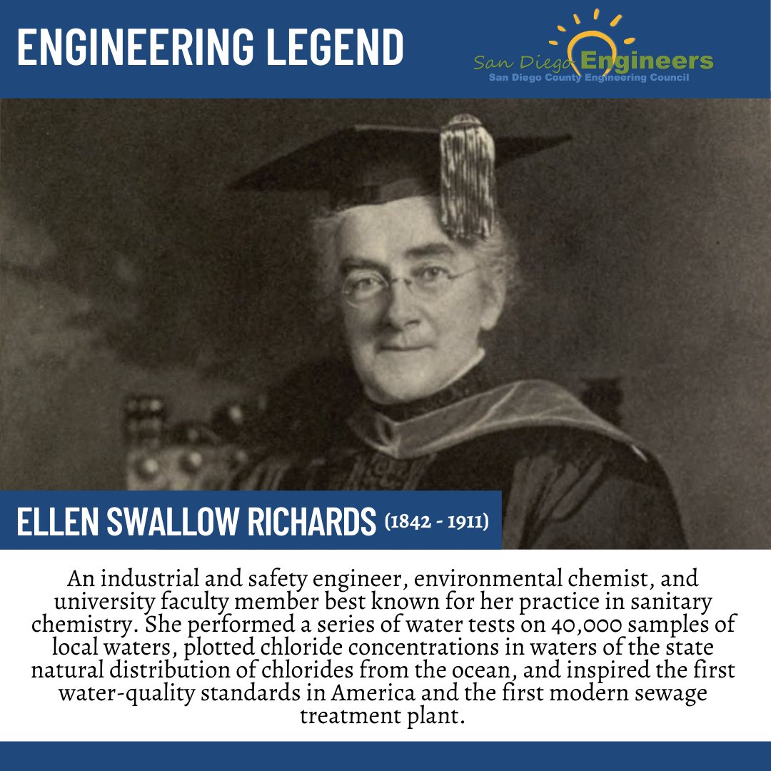 SDEngineers's tweet photo. We appreciate @CarolloTweets, the Carollo Engineers, Inc. sponsoring our Engineers Week Festival on Feb 23-25, 2021. They choose Ellen Richards as their Engineering Legend to inspire the next generation of Engineers! 
#SanDiegoEngineers #EngineeringAbrighterFuture #sponsor https://t.co/5Q9gMLTj05