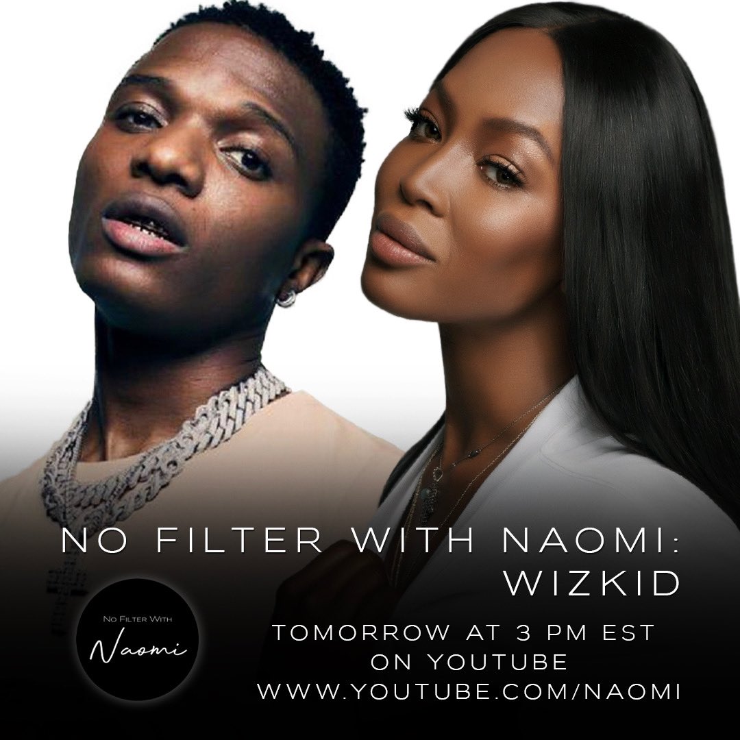NaomiCampbell's tweet image. On a brand new episode of #nofilterwithnaomi, I sit down with my little brother @wizkidayo! Join us tomorrow Tuesday, December 15th at 3PM EST! #nofiltertuesdays