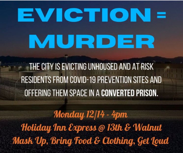 PhillySocFem's tweet photo. Today at 4pm outside of the Holiday Inn Express. Join us to demand housing for all Philadelphians now and always ✊ https://t.co/SIhQjy9EzL