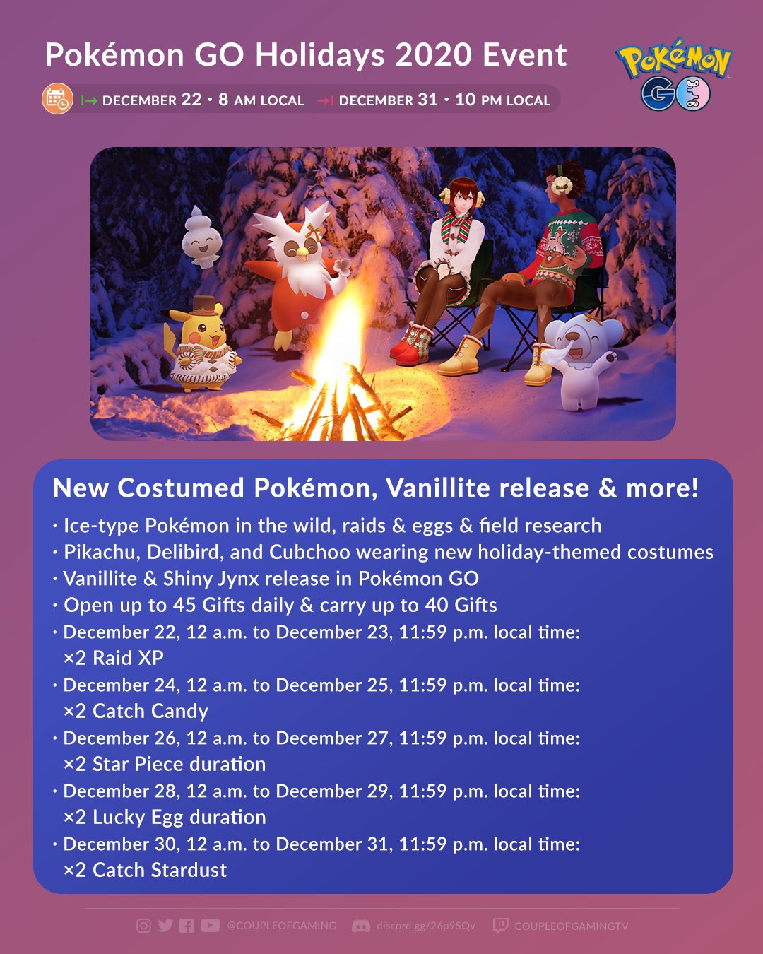 Pokémon Go' Holiday Event: Start Time, Field Research, Vanillite and More