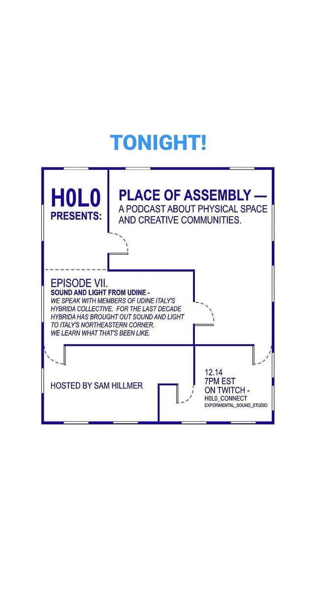 #Repost @h0l0.nyc ・・・ Tonight! Place of Assembly Livestream We talk w Hybrida Collective of Udine Italy, on organizing, struggling with authorities, projection installations, the Italian legacy of Anarchist squats ... etc... etc... 7PM EST @ h0l0_connect on H0l0's Twitch