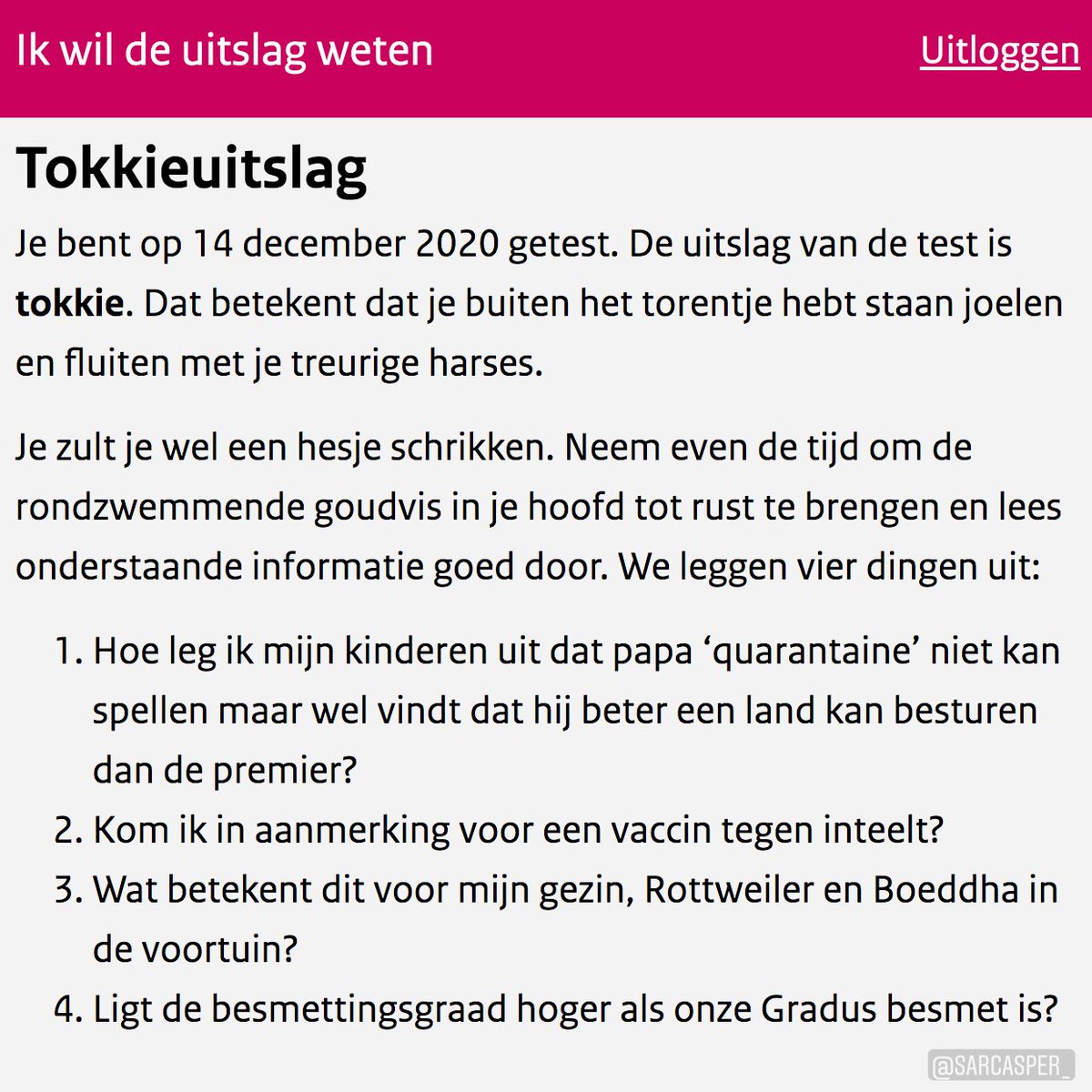 Testuitslag fluitende demonstranten bekend.

#persconferentie #toespraakrutte