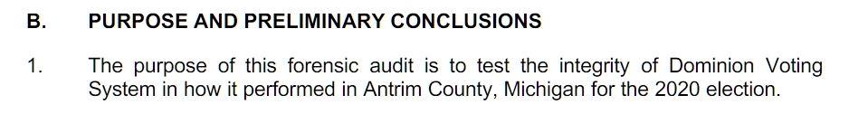 🚨Schokkende resultaten Forensische audit Domininion's Michigan! 

Rechter heeft maandag publicatieverbod opgeheven. 
Hier 'n draad met punt voor punt (24 stuks) NLse duiding.

1. Doel forensische audit is testen van integriteit Dominion-systeem in Antrim county.