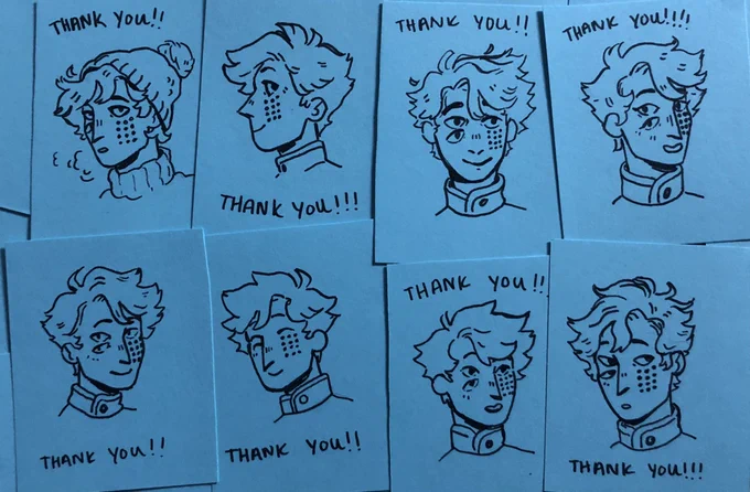 some of the thank you cards for my first batch of orders! 