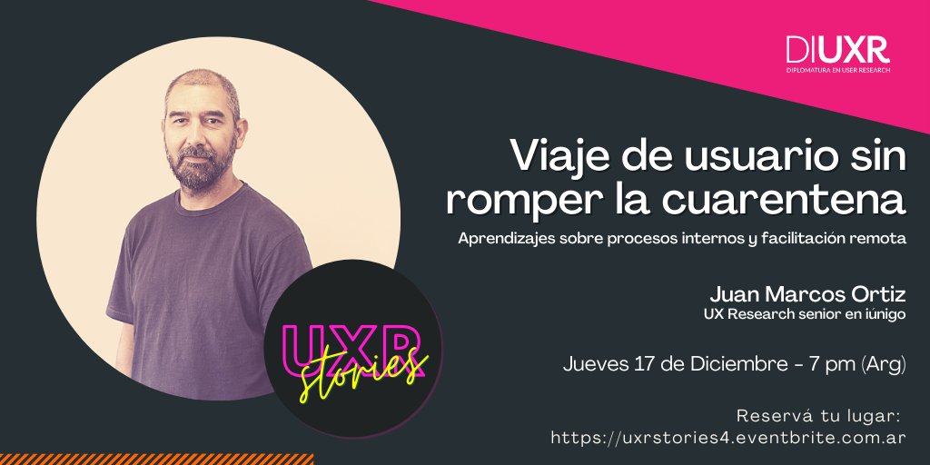 Te enteraste de quién va a ser nuestro próximo presentador en el ciclo UXR Stories?
<a href="/zitroux/">Juan Marcos Ortiz</a> 🤩

Este Jueves no te lo pierdas, inscribite acá:
uxrstories4.eventbrite.com.ar